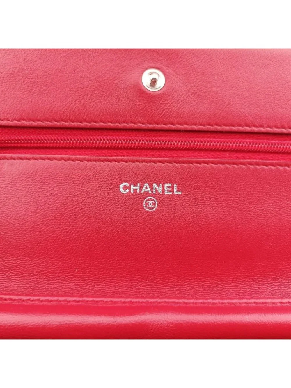Chanel Quilted CC Logo Red Lambskin Shoulder